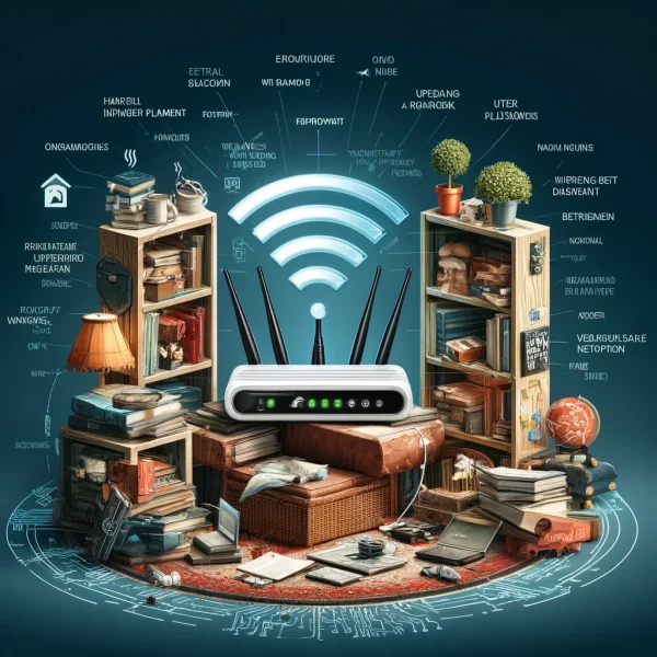DALL·E 2024 05 13 12.11.21 A visual representation of common mistakes in WiFi network installation and their solutions. The image should depict a scene with a central WiFi route 600x600 1